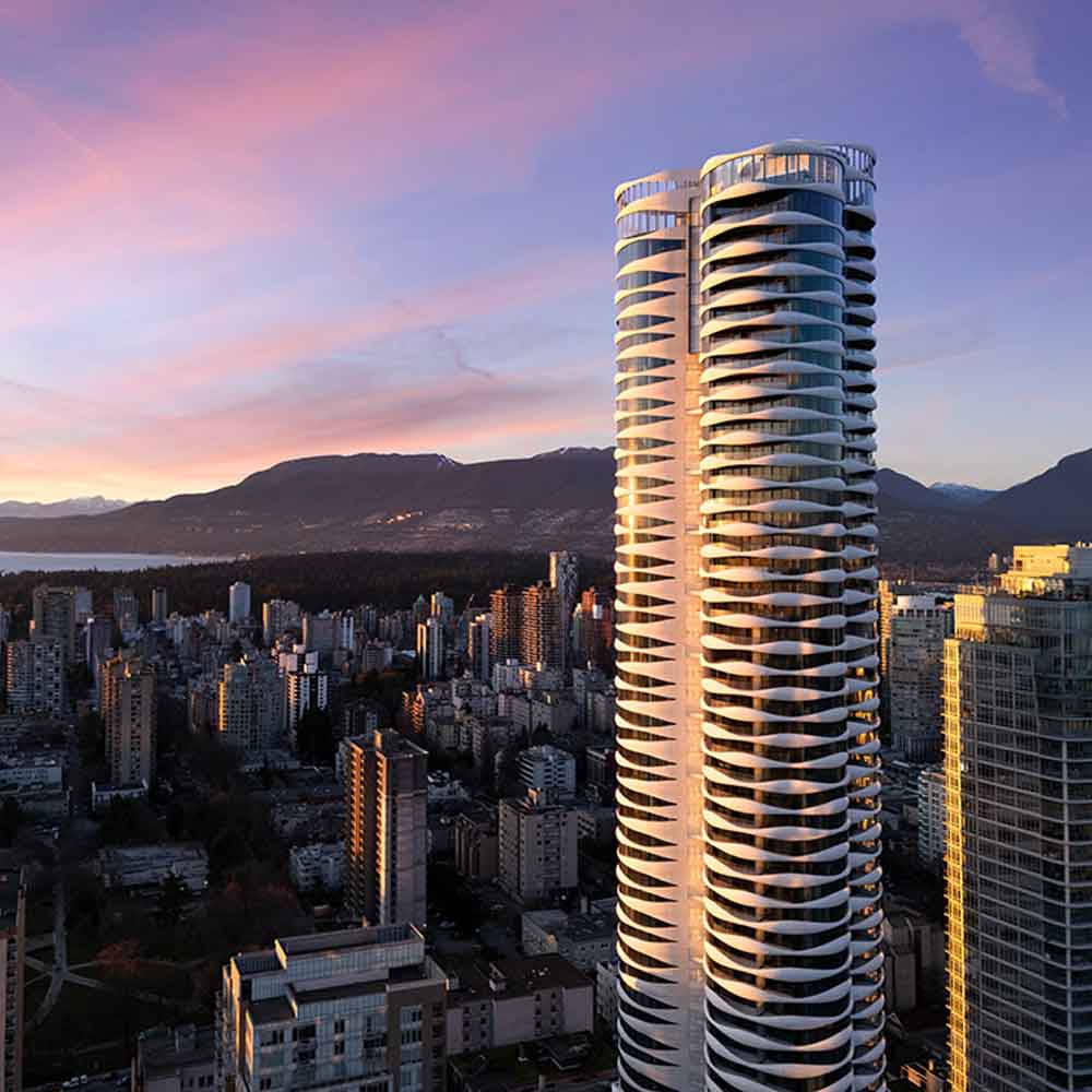 Butterfly Acorp Industries project at The Butterfly tower in Vancouver, British Columbia.
